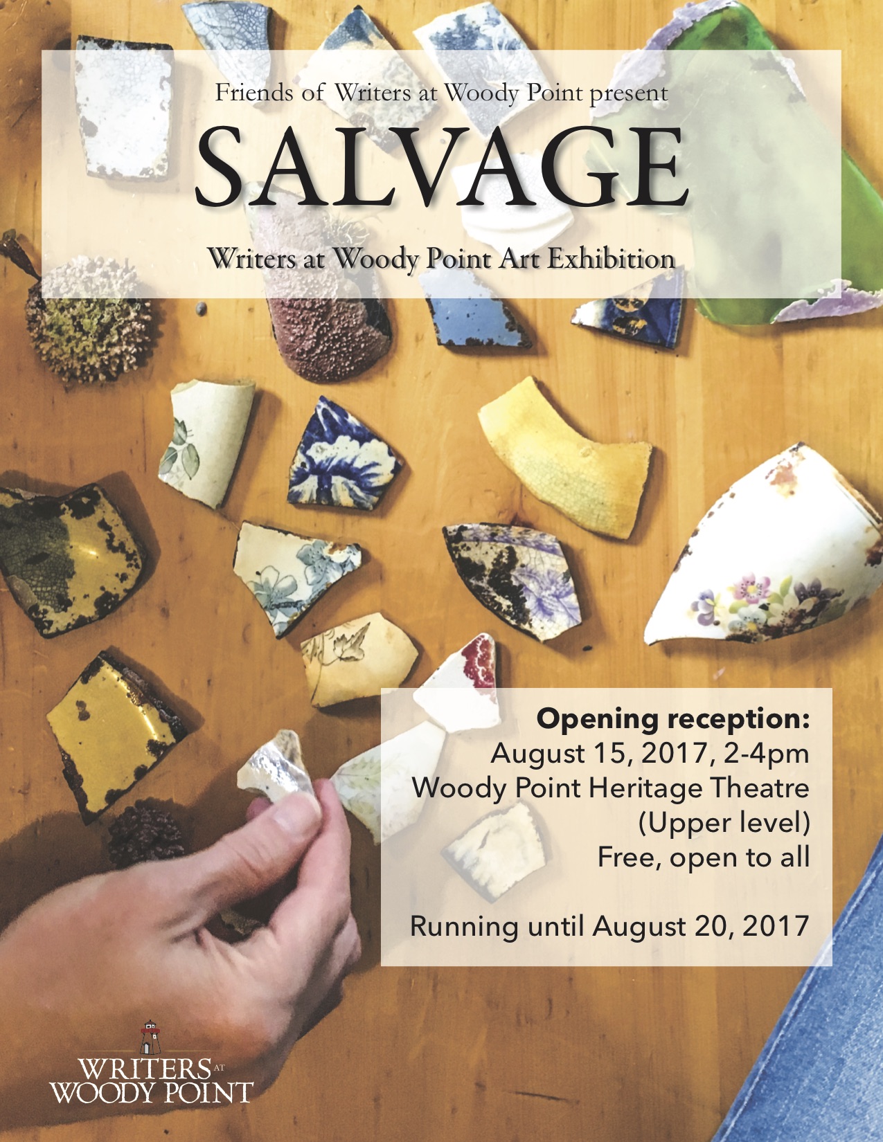 poster for Salvage, art show at Writers at Woody Point festival, 2017