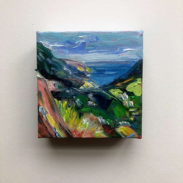 Original mini painting by Irene Duma, Views From Sugar Loaf