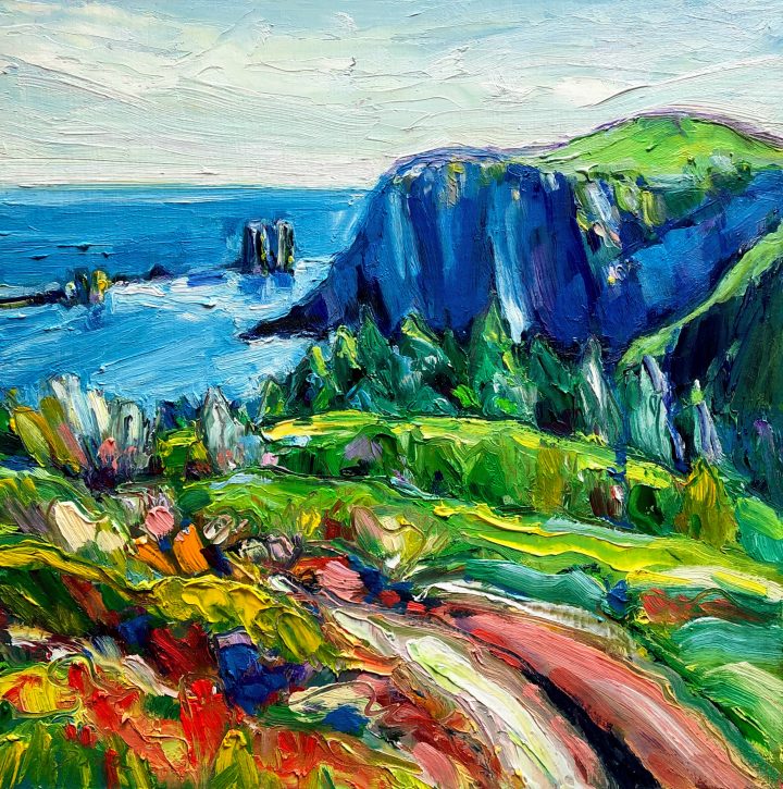 Original painting of Seastacks of Skerwink Trail