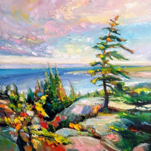 landscape painting of a view from Cuckold's Cove, Newfoundland