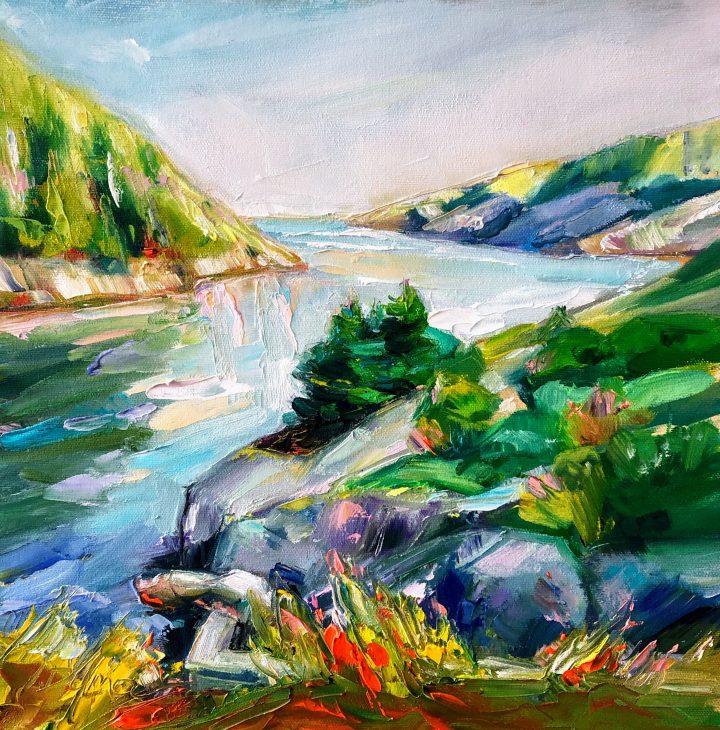 landscape painting of La Manche, Newfoundland