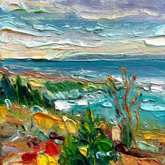 this is a landscape painting of View from Baccalieu Blues