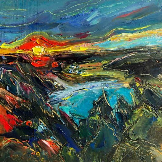 this is a landscape painting of Chasing Sunsets, Middle Cove