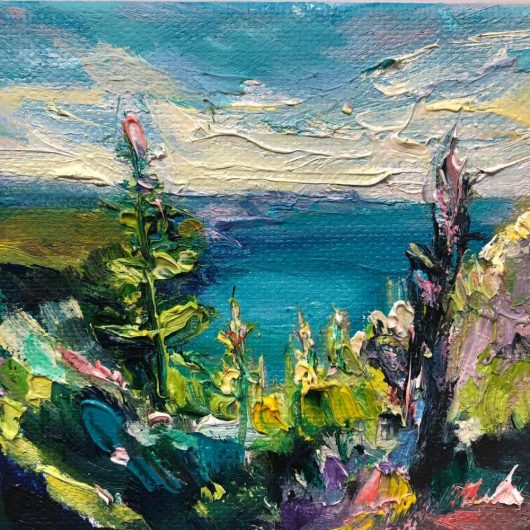 this is a landscape painting of View from Summer Walk, Blackhead