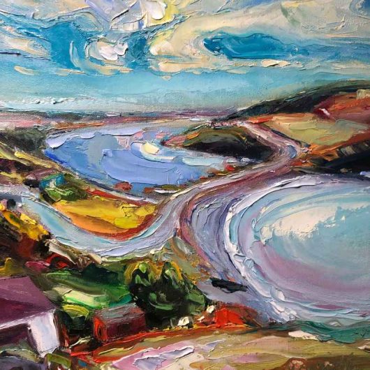 this is a landscape painting of What a view! Champney's West