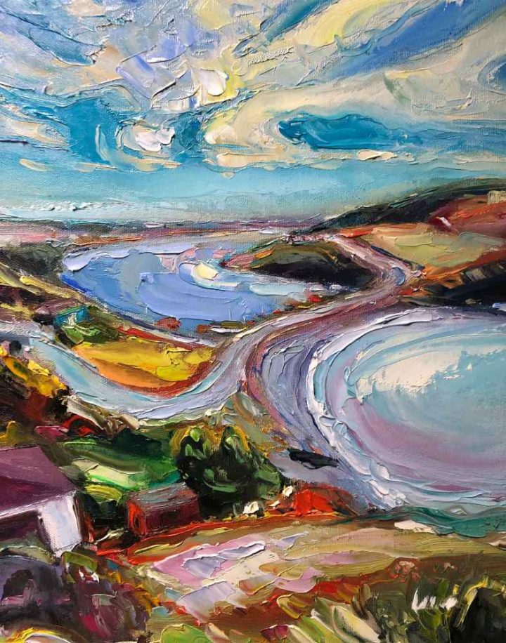 this is a landscape painting of What a view! Champney's West
