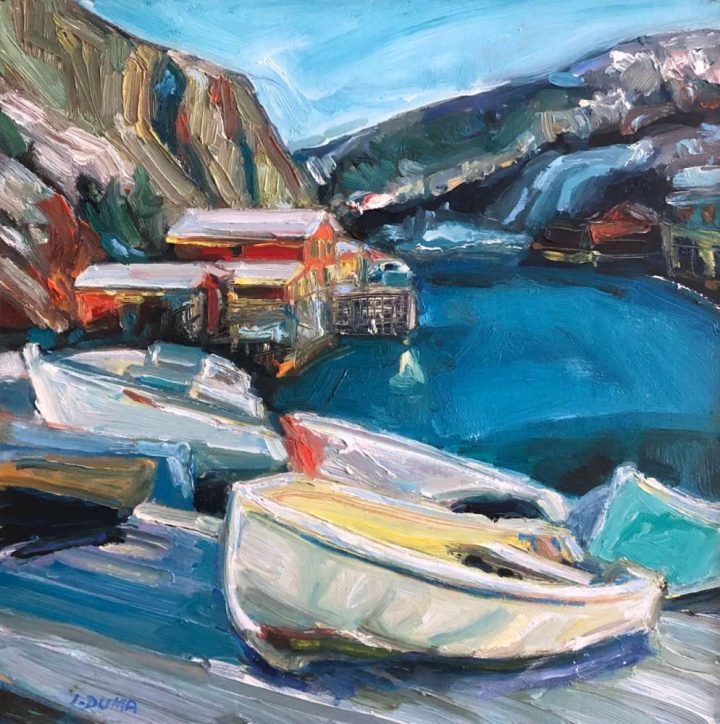 this is a landscape painting of Quidi Vidi Crisp